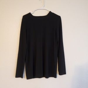 Norma Kamali Basic Black Long Sleeve Top